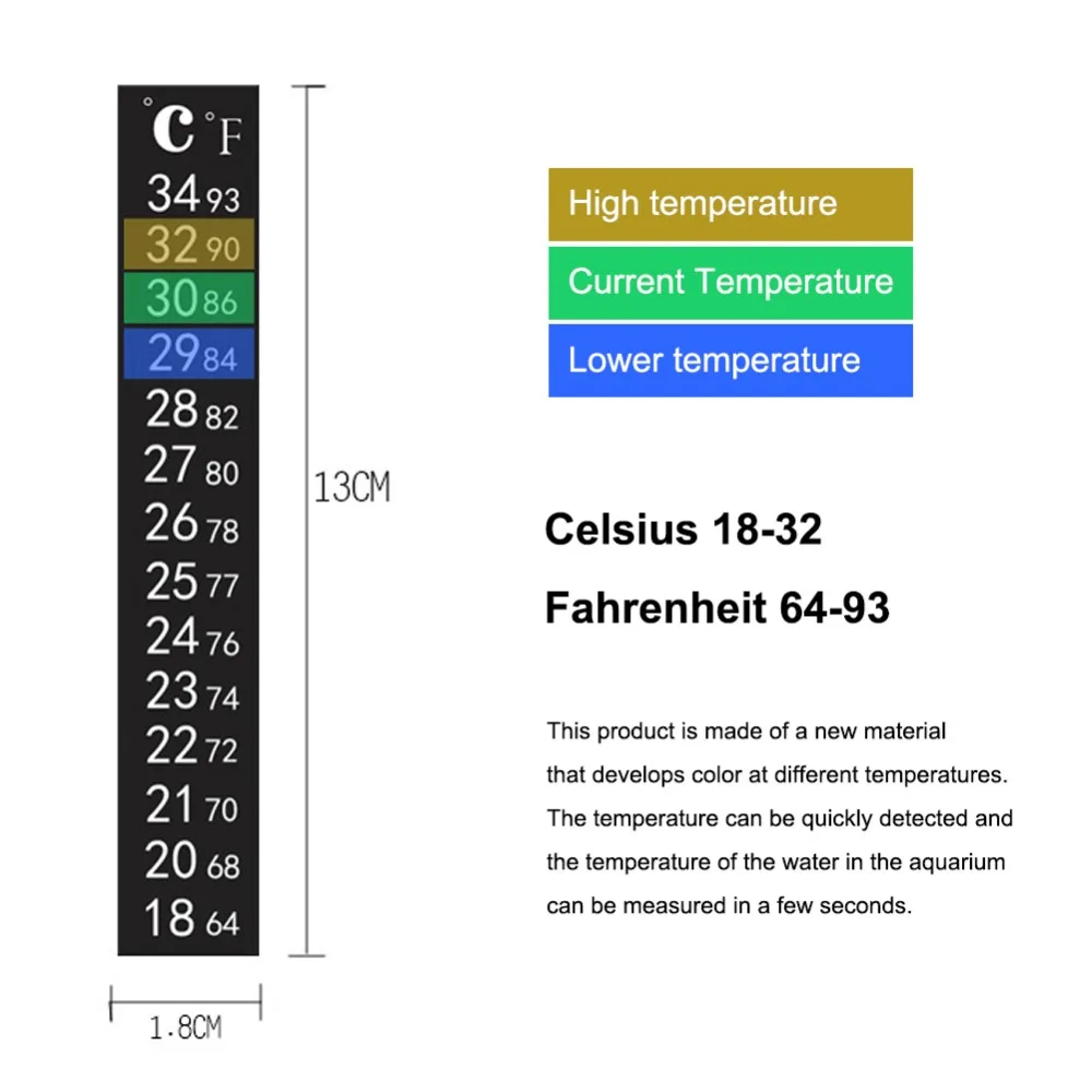 Yieryi 1/2/5/10 шт./лот аквариума жидкостный термометр Температура Стикеры беспроводной инфракрасный датчик, который крепится в градусы Фаренгейта цифровой ЖК-дисплей клейкой ленты