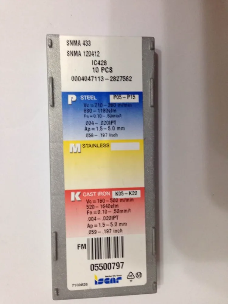 

ISCAR 10PCS CARBIDE INSERT SNMA120412 IC428