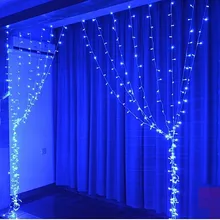 3 м x 3 м 300 светодиодный открытый вечерние рождественские гирлянды сказочные свадебные шторы освещение 220~ 240 В или 110 в белый цвет