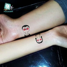 Rocooart fashion Body Art WaterProof Temporary Tattoo Stickers Cartoon Couple's head tattoo Flash Taty Tattoo tatouage Rocooart fashion Body Art WaterProof Temporary Tattoo Stickers Cartoon Couple's head tattoo Flash Taty Tattoo tatouage