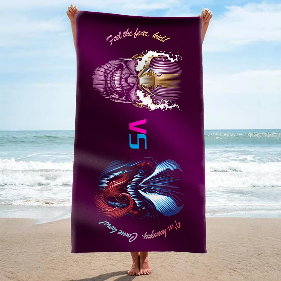

GNORRIS Custom Sand Free Microfiber Defensive VS Venom rectangle Beach Towel Blanket - Quick Dry Super Water Absorbent Yoga mat