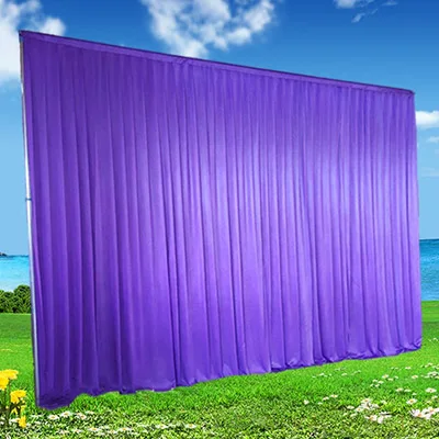 10x20 футов шелк льда элегантный свадебный фон занавеска драпировка свадебные принадлежности Простые занавески шторы задний план для вечерние мероприятия - Цвет: Фиолетовый