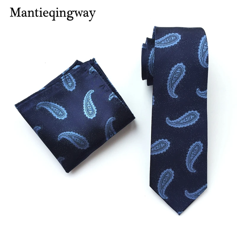 Mantieqingway праздничная одежда Бизнес костюм платок Пейсли шаблон галстуков для Для мужчин 8 см галстук горячей моды платок шеи галстук набор