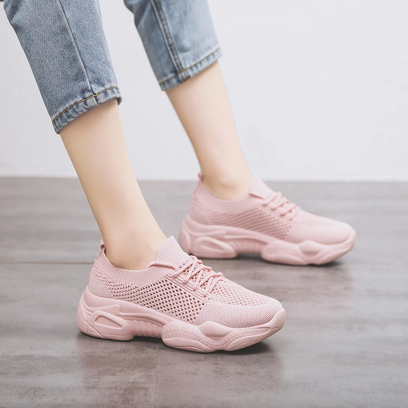 

Sooneeya Pink Sock Platform Shoes Woman High Quality Chunky Dad Sneakers Women Korean Style Thick Sole Baskets Femme Espadrilles