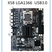 Новая X58 настольная материнская плата LGA 1366 DDR3 USB3.0 16 Гб Поддержка ecc ram для четырехконтактного ЦП 8PIN-игла сердечника