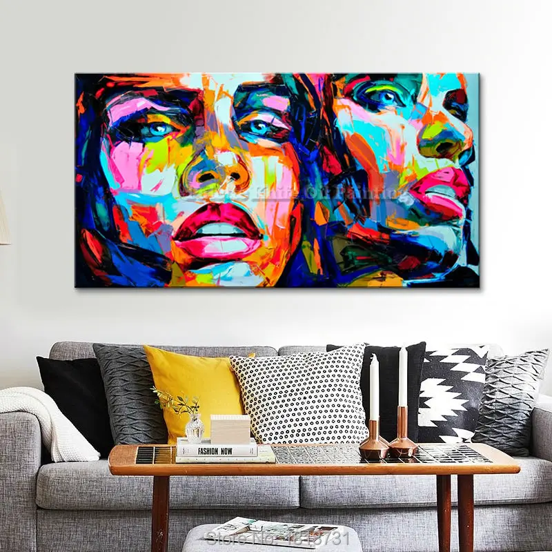 Palette knife painting portrait Palette knife Face Oil painting Impasto figure on canvas Hand painted Francoise Nielly 1