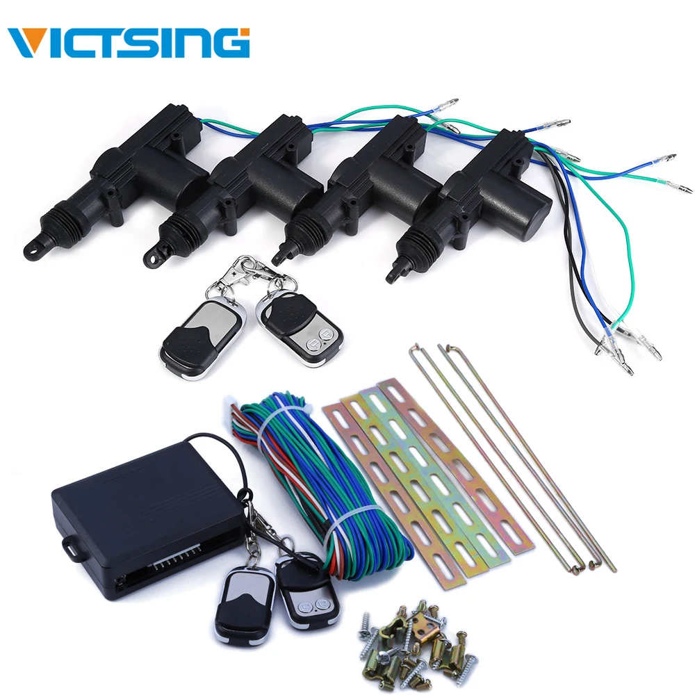 

VicTsing 360 Degree Car Auto Remote Central Lock Alarm Security Kit 4 Door Bracket Locking Actuators Power Keyless Entry System