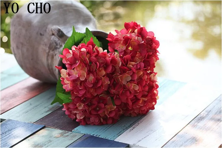 Artificial Flower Hydrangea 5 Heads Peony Bridal Bouquet Silk Flower For wedding Valentine's Day Party home DIY Decoration (2)