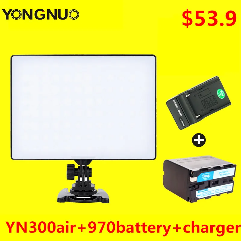 YONGNUO YN 300 air YN300Air PRO LED Camera Video Light with F970 Battery and Charger for