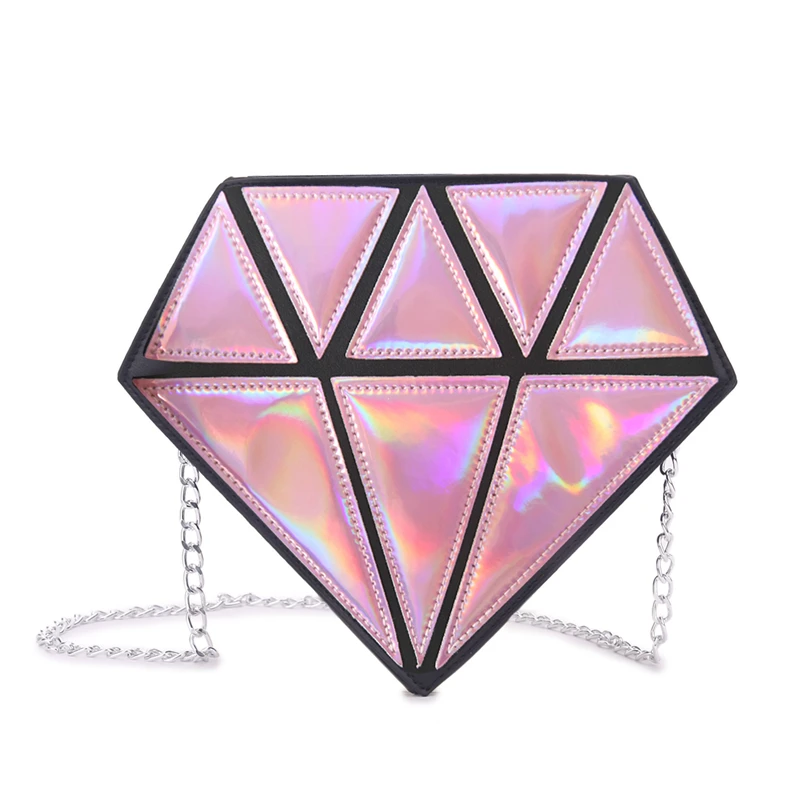 Prix pour 3D Designer Géométrique Laser Hologramme sac à main Dames En Cuir Diamant Sac Pour Partie Femmes D'embrayage Sacs 3 couleur Prix pour 3D Designer Géométrique Laser Hologramme sac à main Dames En Cuir Diamant Sac Pour Partie Femmes D'embrayage Sacs 3 couleur