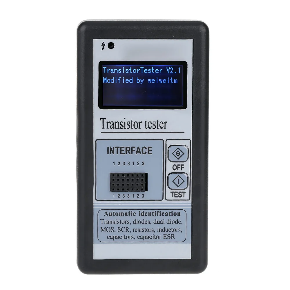 

LCD Backlight Transistor Tester Diode Thyristor Capacitance ESR LCR Meter With Grey Plastic Case
