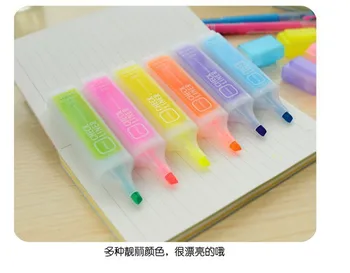

free shipping 6 different color candy-colored highlighter marker marking students focus gifts