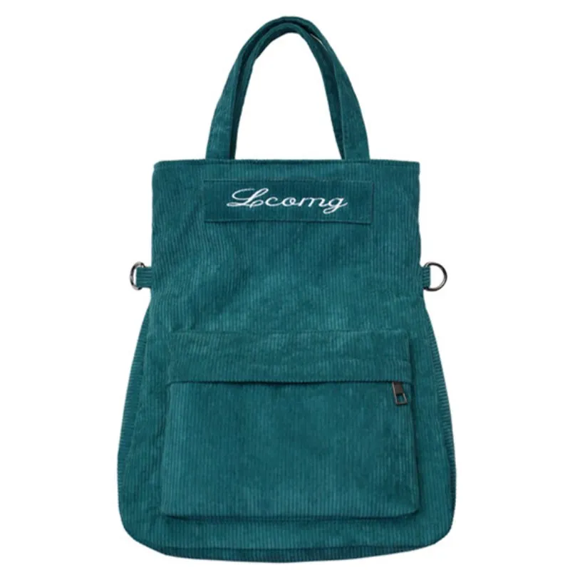

Multifunction Corduroy Women Backpack Youth Korean Style Shoulder Bag Alphabet Embroidery School Bags for Teenage Girls mochila