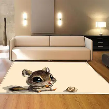 

Nordic Living Room Carpets 3D Animal Printed Area Rug Soft Flannel Anti-slip Tea Table Mats Bedroom Bedside Kids Room Carpets