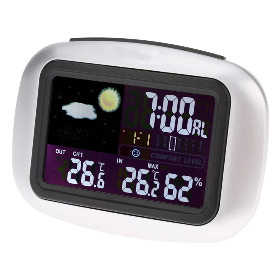 Ts77 Wireless Color Clock Home Weather Station Multifunction