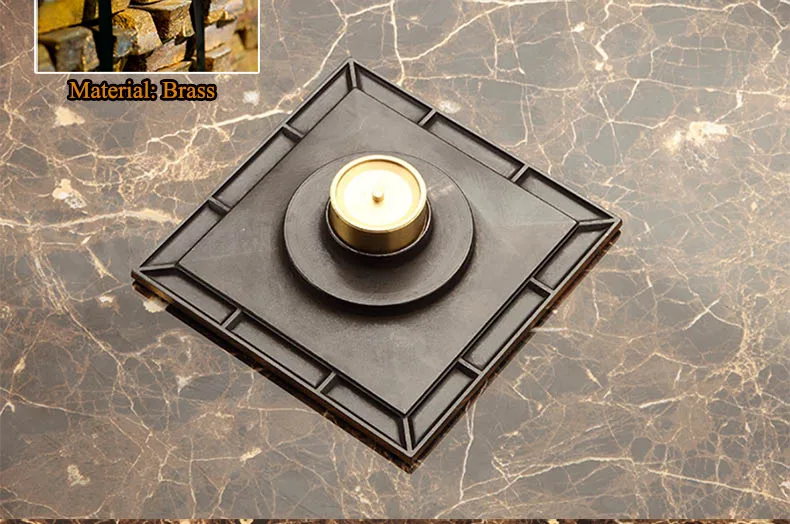 15 x 15 Square Bathroom Shower Drain Floor Drain Trap Waste Grate Antique Brass Grid Drain