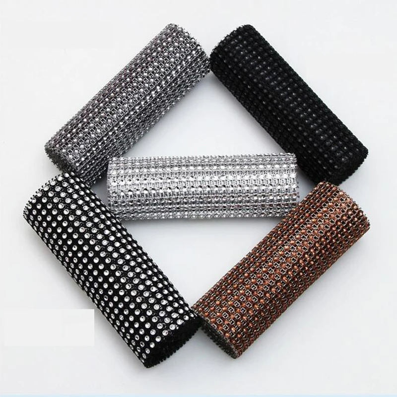 

1yards 24row multi color Bling Diamond mesh Wrap ribbon Rhinestone Mesh Roll Home Party Decoration Crystal Tape Handmade Craft