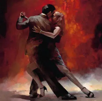 

Modern Vintage Art Oil Paintings Painting Canvas Lover Tango Dance (no frame)