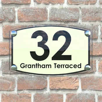 

Contemporary 200x140mm House Numbers Signs Plaques Door Number Personalised Wall Address
