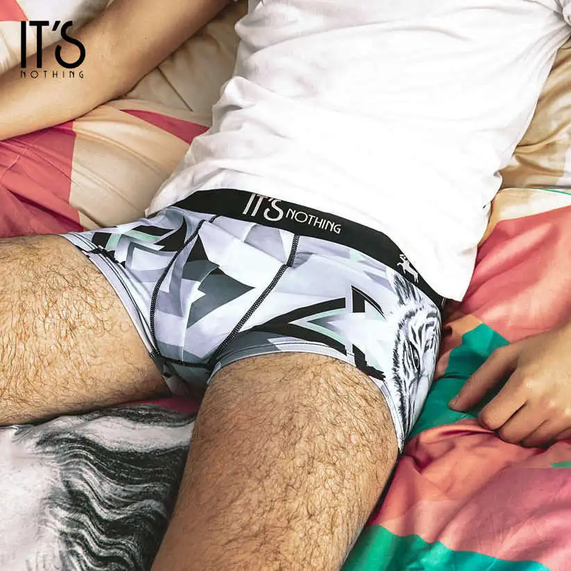 

IT'S NOTHING Brand 2019 High Elastic Ice Silk Sexy Luxury Men Underwear Man Funny Shorts Funny Original Design Gift Gay Fashion