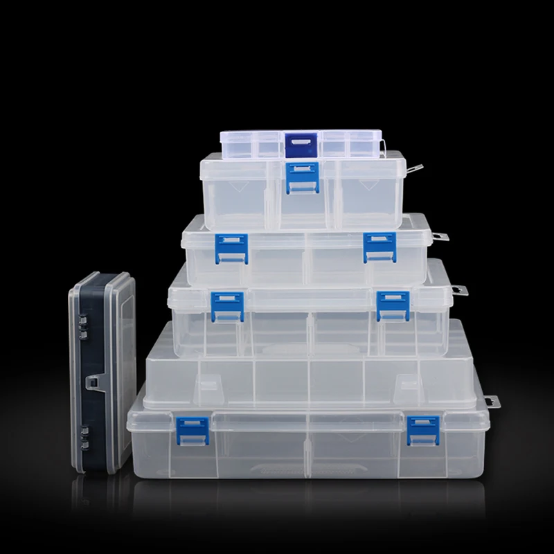 

Practical Jewelry Storage Adjustable Plastic Compartment Storage Box Jewelry Earring Bin Case Container Boxes Tool Storage Box