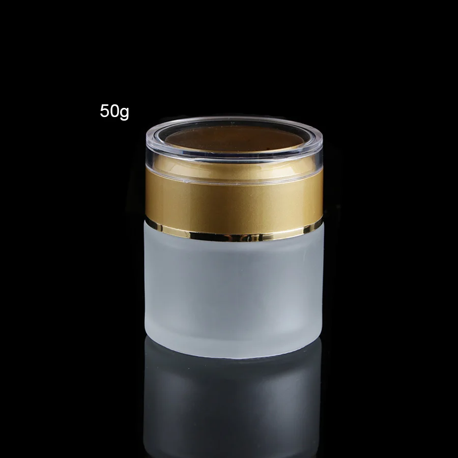 Download 50g 1.67oz Frosted Clear Cosmetic Cream Glass Jar With ...