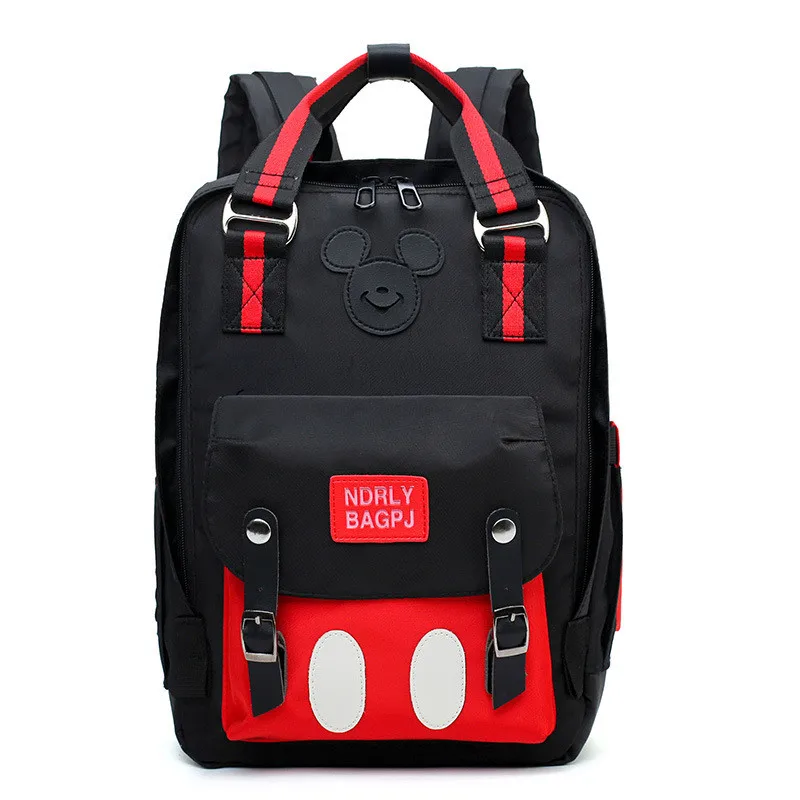 2019 Updated New Black Smile Pattern Infant Nappy Bags Baby Diaper Changing Tote Patchwork Ziper Sweet Circle Mummy Backpack02