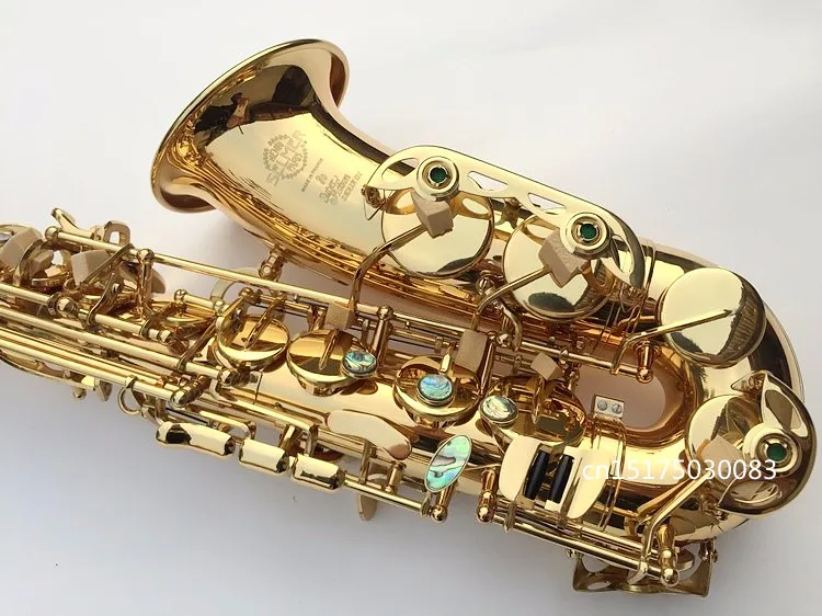 High-quality Saxophone Alto 802 Eb Alto Sax Lacquered Gold E Flat Sax with Cleaning Brush Cloth Gloves Cork Grease Strap Case