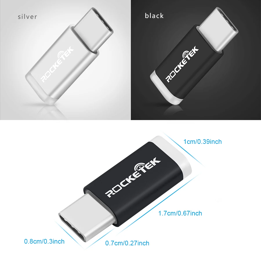 Rocketek Micro USB-type c OTG адаптер алюминиевый телефон тип-c аксессуары мужской разъем для Xiaomi Oneplus LG Nexus 5X6