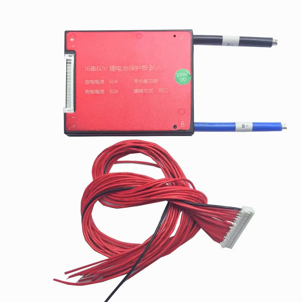 Сбалансированный 16S 60 в 20A 30A 40A 50A 60A BMS PCB PCM для 3 6 В 7 литий ионный