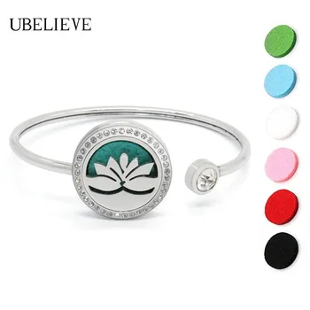 

25mm Aromatherapy Magnet Locket Stainless Steel Bangle Essential Oil Diffuser Bracelets With 6pcs Pads Perfume Locket