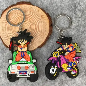 

PVC Dragon Ball Z Keychain Figure Toys Goku Vegeta Figurine Keyring Dobby H Potter Double Side Key Toys Opp Bag Keys