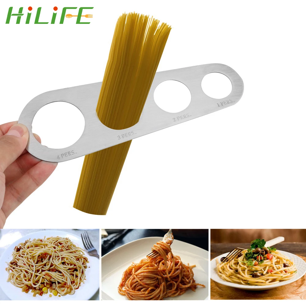 

HILIFE Pasta Noodle Measure Kitchen Accessories 4 Holes Spaghetti Measurer Stainless Steel 1Pcs