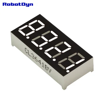 

5pcs = 4-Digit 7-segments LED Display tube, decimal, WHITE, disp. size 30x14mm, 0.36"