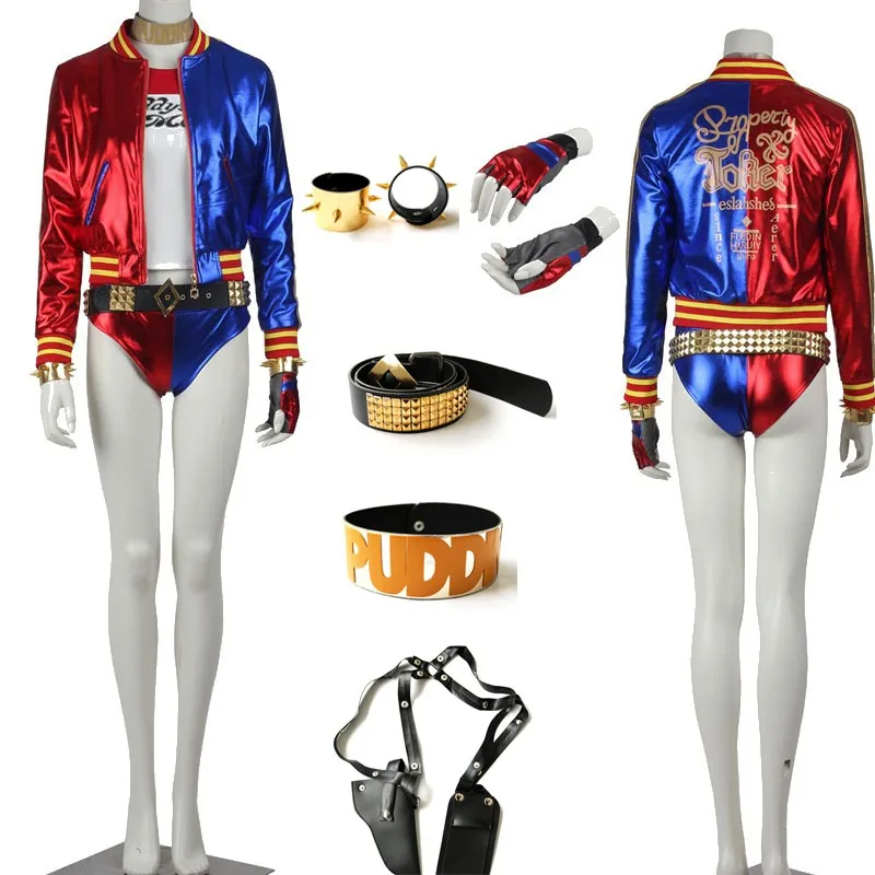 Cosplay&ware Squad Harley Quinn Joker Cosplay Costume Special High Full Set Any Size Unisex -Outlet Maid Outfit Store