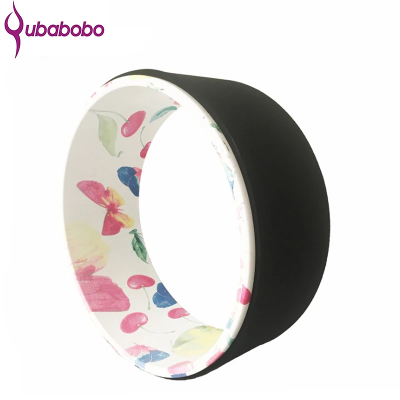 [QUBABOBO] Корк и цветок розовый wheEco-Friendly Strong и Dharma Yoga Prop Wheel идеально подходит для растяжки и улучшения изгиба спины