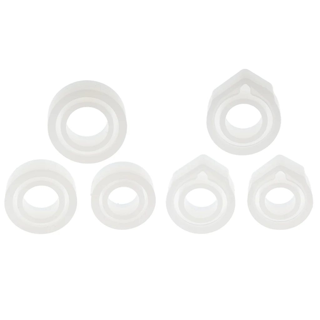 6 Pieces Clear Silicone Ring Mould For Epoxy Resin Jewelry Art Design Crafts Mixed Size