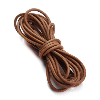 

5 meters/lot 3mm Natural 100% Real cow leather Round Cord for Bracelet&Necklace F780