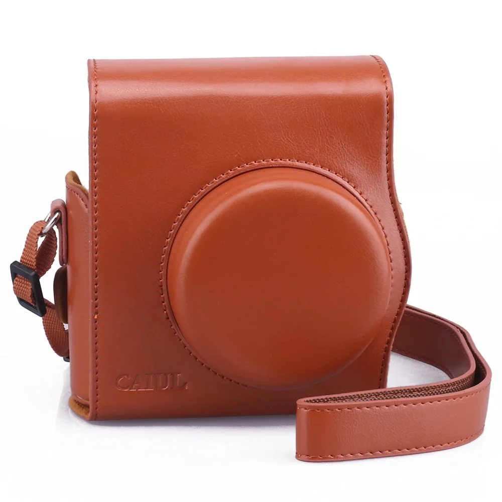 

PU Leather Shoulder Strap Bag Case Pouch FUJIFILM Instax Mini 9 8 Instant Camera Vintage Solid Color Camera Carry Cover Case
