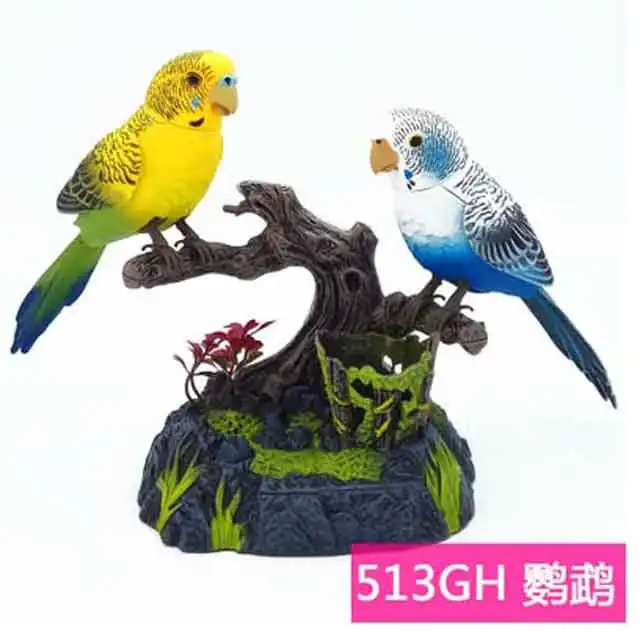 Pet Bird Toy Talking Bird Family Pet Bird Pet Bird Cage Electric Voice Control for Children's Birthday Gifts 6
