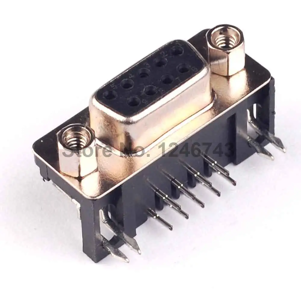 Lot of 2 NEW 9 Pin Male DB9 Straight PC Mount Connectors 2 Row D-Sub
