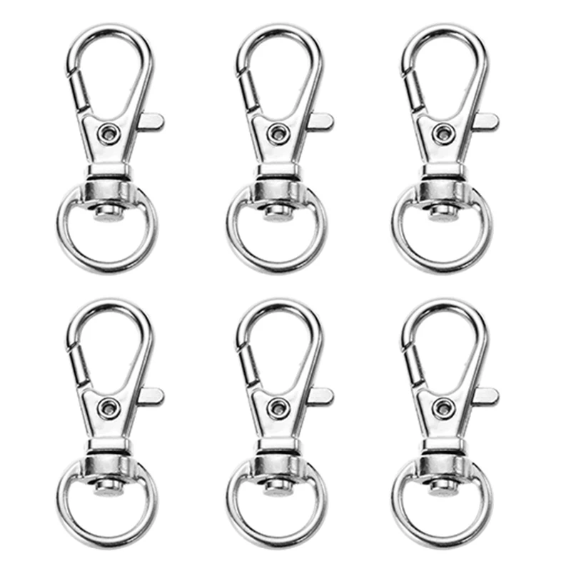 20pcs Stainless Steel Keychain Rotatable Keychains Swivel Lobster Clasp KeyChains Metal Key Chains For Bag Charm Accessories