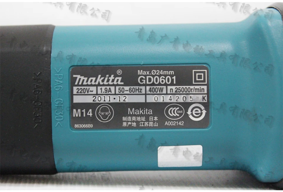 Япония Makita GD0601 электрический шлифовальный станок прямая мельница металл шлифовальный станок Внутренний отверстие полировщик 400 Вт 38 мм(1-1/") 25000 об/мин