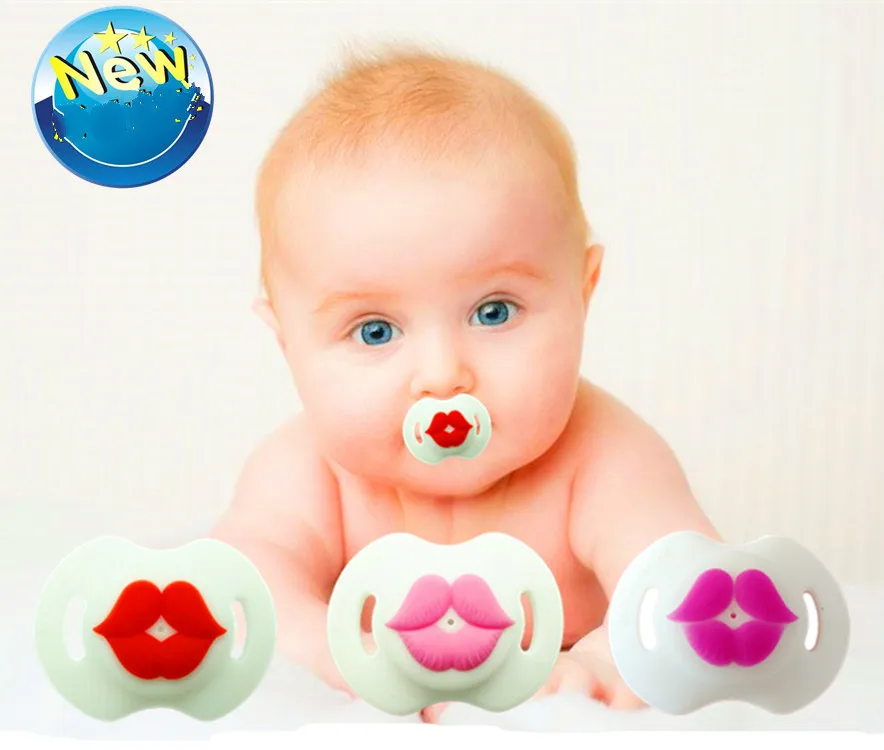 12PCS/LOT New Baby Nipple Lips Pacifier Lip Shape Manufacturers