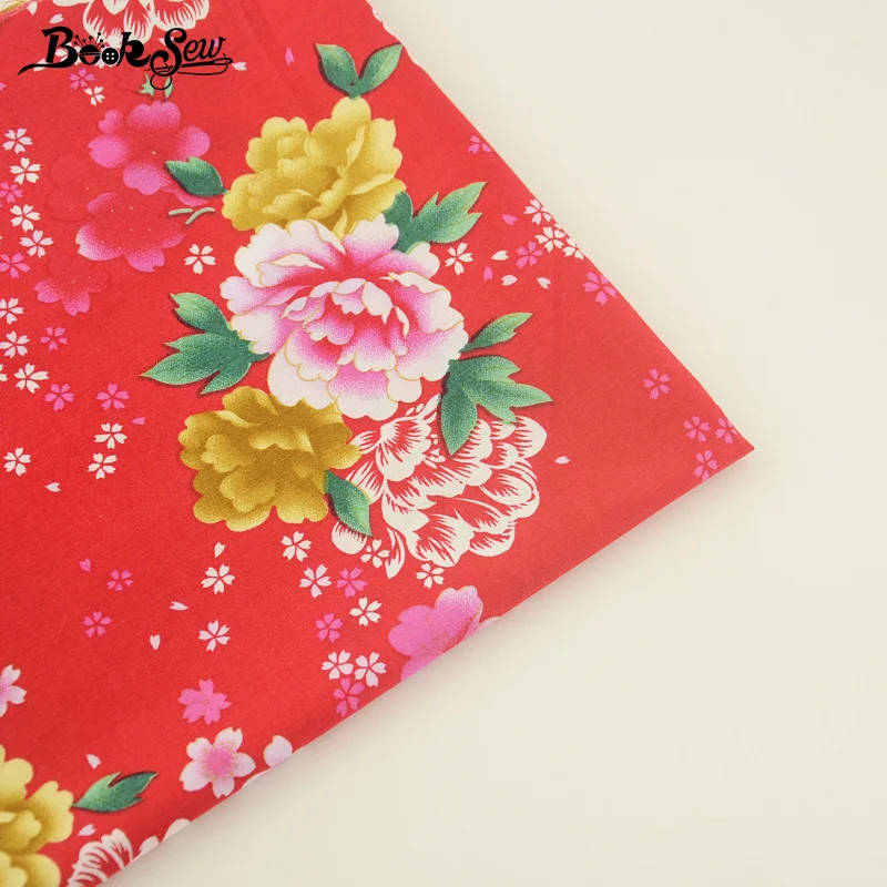Booksew 100% Cotton Poplin Fabric Flower Designs High-Density Cloth Fat Quarter Meter For Shirt Crafts Dress Patchwork Clothing | Дом и сад