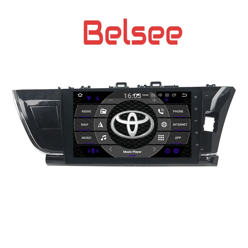 Discount Belsee Android 8.0 Head Unit 10.1 inch touch screen radio DVD GPS Navigation for Toyota Corolla 2014 2015 Stereo Octa Core 4+32g 2