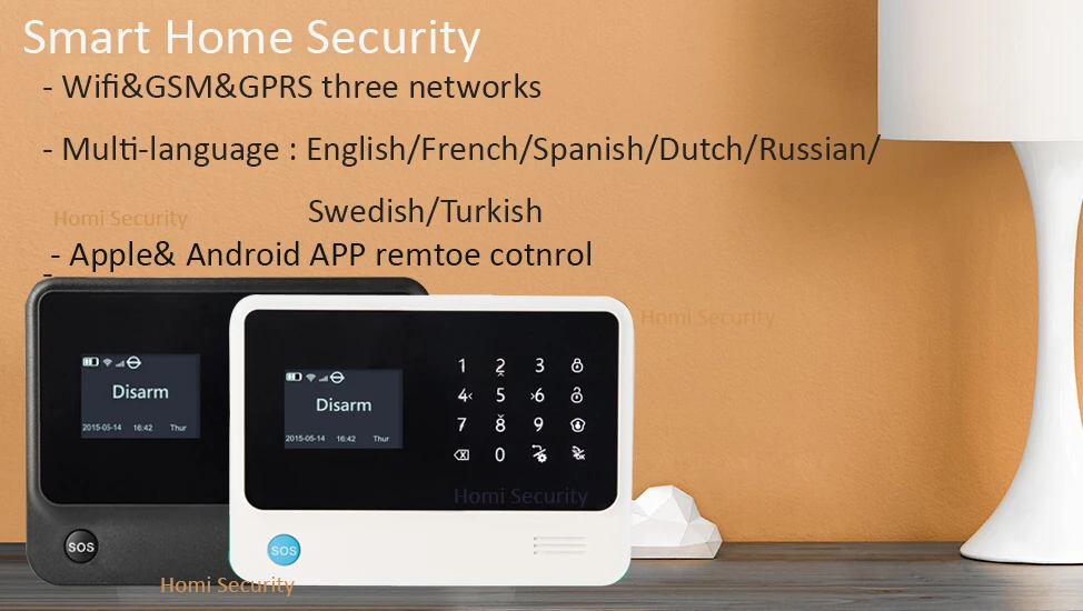 Wireless outdoor alarm siren WiFi Alarm System APP Control home Security Alarm System with pet motion sensor wifi camera alarms