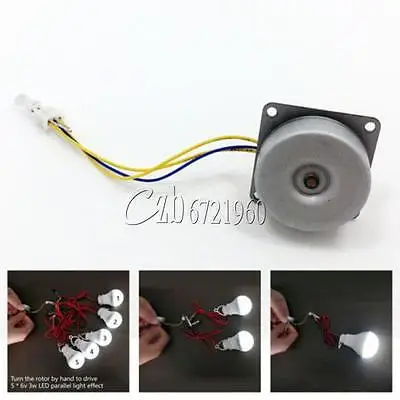 

Three Phase DIY AC Micro Brushless Wind Power Hand Cranked Generator Motor 3-24V