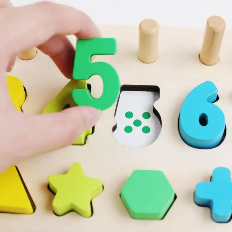 Дошкольного деревянный Монтессори игрушки количество геометрический Форма познания матч раннее развитие ребенка учебных пособий