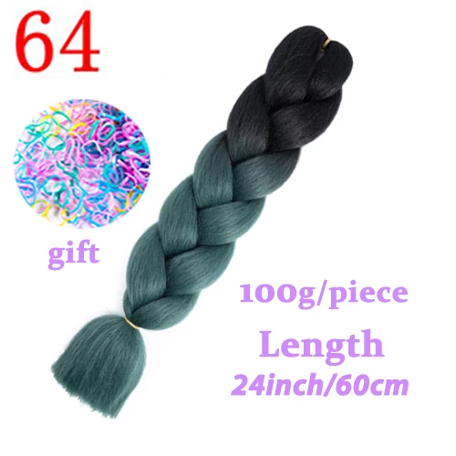 LISI волосы Ombre Jumbo синтетические плетеные волосы крючком Jumbo прическа блонд розовый синий серый волосы для наращивания - Цвет: #613